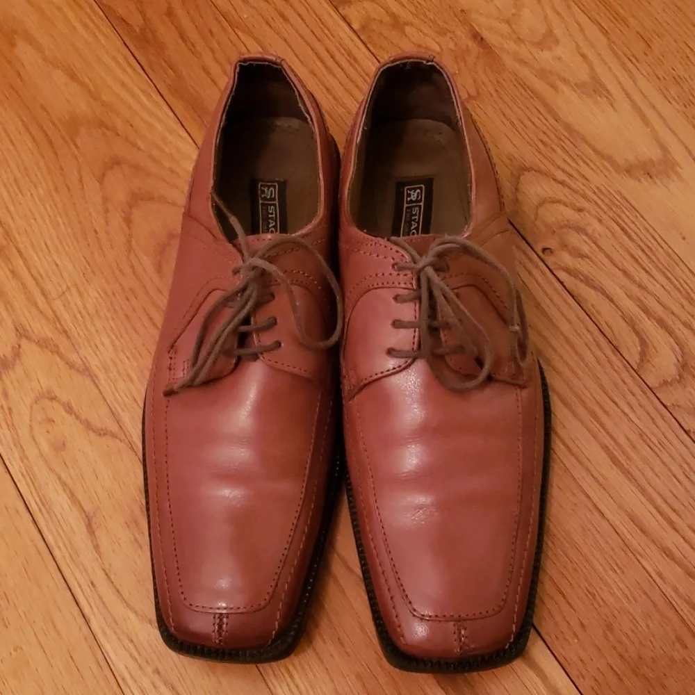 Vintage Stacy Adams Square Leather Oxfords Dress Shoes Men’s Size‎ 7.5